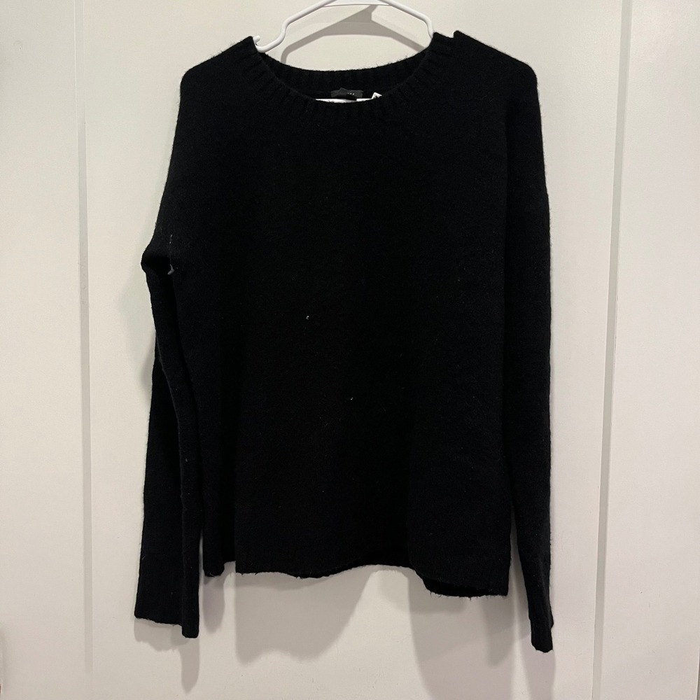 Theory Black Wool Yak Blend Crewneck Sweater Mens Large RN 98406 CA 39862